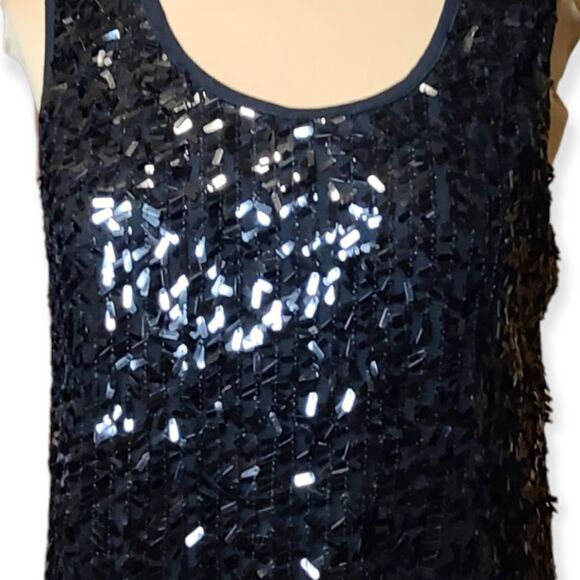 Black Sequin Tank Medium 89th & Madison - Picture 3 of 5
